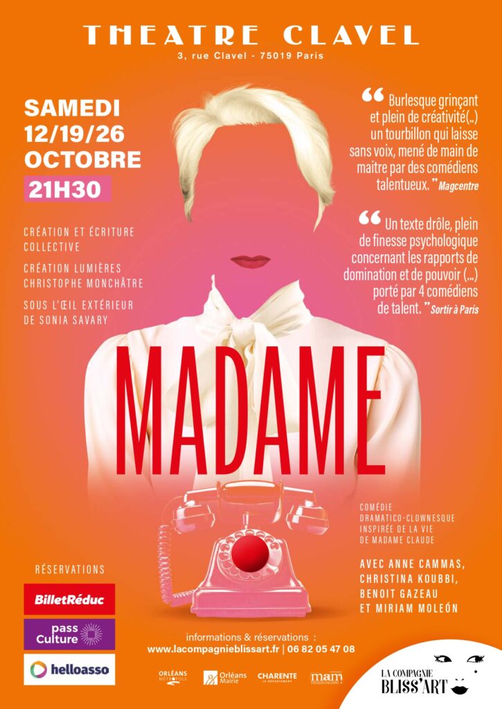 Madame au Théâtre Clavel les 12, 19 et 26 octobre 2024